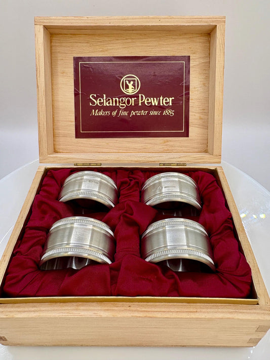 Silver Napkin Rings Set – Selangor Pewter, Elegant Table Decor Or New Home Gift