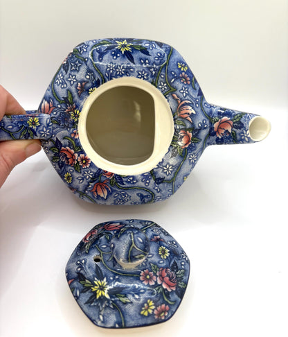 Blue Floral Teapot By Ringtons Made From High Quality Ceramic With Classic Design For Tea Lovers