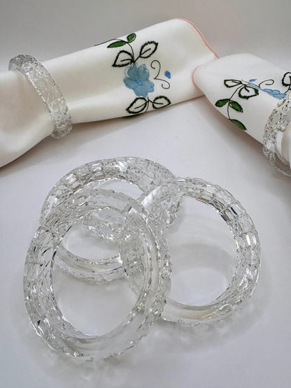 Set Of Premium Crystal Napkin Rings For Dining Table Decor Or Special Occasions