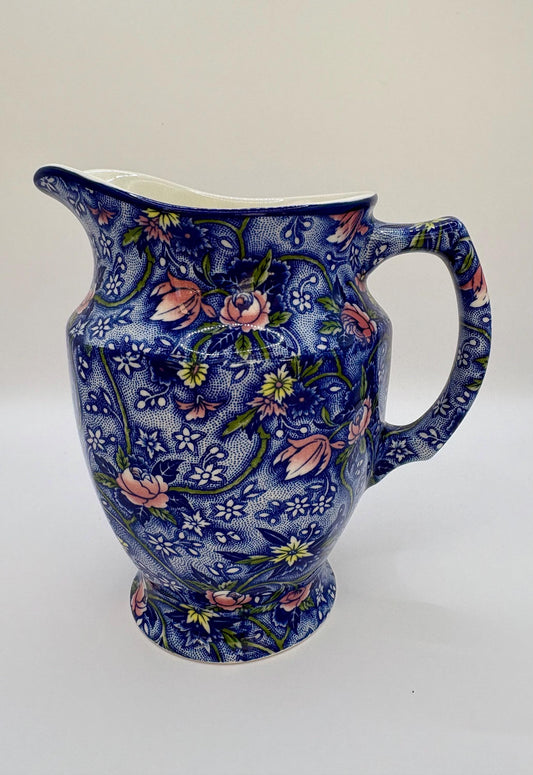 Blue Floral Jug By Ringtons - Vintage Ceramic Pitcher with Elegant Design for Serving or Display