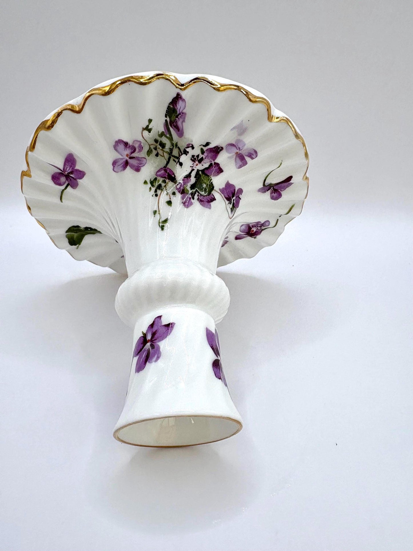 Hammersley Ceramic Candle Holder – Victorian Violets, Bone China, England, Vintage