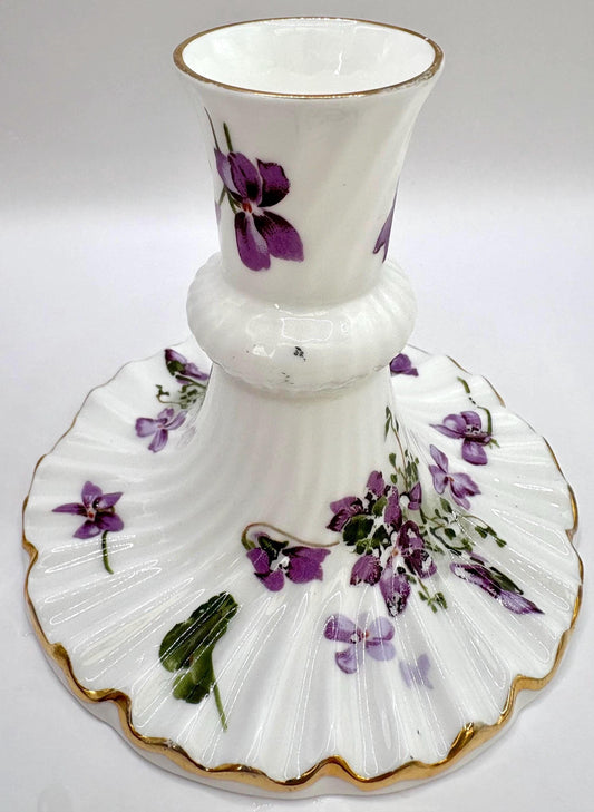 Hammersley Ceramic Candle Holder – Victorian Violets, Bone China, England, Vintage