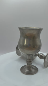 Set of two Traditional Pewter Wine or Port Goblet