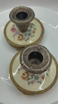 Vintage Pair of Embroidered Brass Candle Holders – Regent of London
