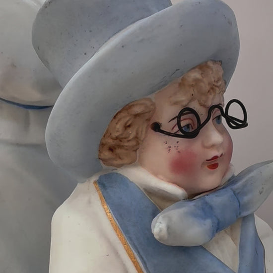 video with Pair of 2 antique German Bisque Figurines