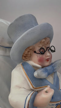 video with Pair of 2 antique German Bisque Figurines