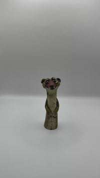 Vintage Van Der Wiyst Stoneware Meerkat Figurine – 1990s Collectible