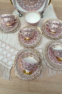 Tea Coffee set with 4 cups, 4 sauces, 4 cake plates, tray and sugar bowl by Imperial bone China