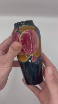 360 view of Shelley Moorcroft Style Pomegranate Vase by Eric Slater showing full color and detail