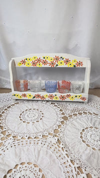 Set of 5 Vintage Shot Glasses Mid Century shot glasses spirit liqueur drinks cocktail bar