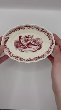 Rotating Spode Mementos vintage ceramic dish showing full design