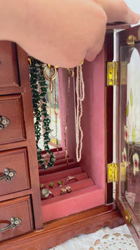 Gunther Mele Jewelry Armoire | 4 Drawers, Floral Glass Door