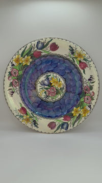 Vintage Hand Painted Spring Floral Plate By Maling England