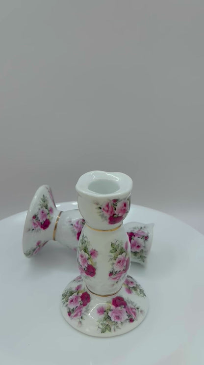 Vintage Pair Of Ceramic Candlestick Holders From Leonardo Collection