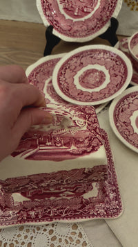 Video Rare Antique Mason's Pink Vista Ironstone