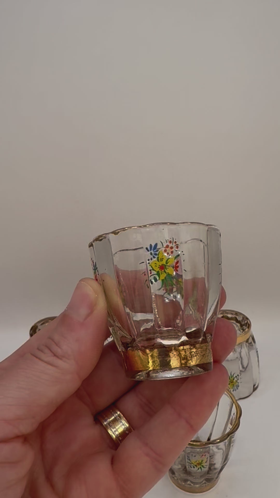 video of Painted Glass of 5 Tumblers