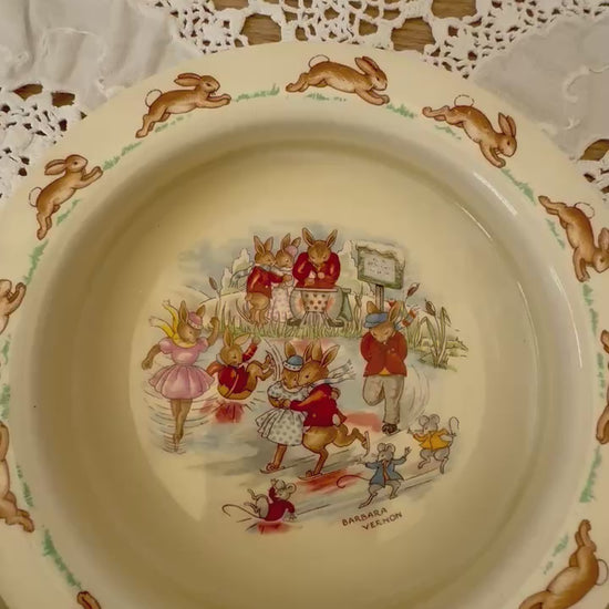 Royal Doulton Bunnykins porcelain bowl, mug, and egg cup set for children