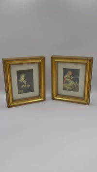 Set of 2 Vintage Gold Gilt Frame Hans Volkmann Art Print