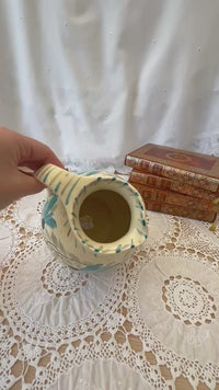 Art Deco Myott ceramic jug with twisted handle vintage pottery pitcher