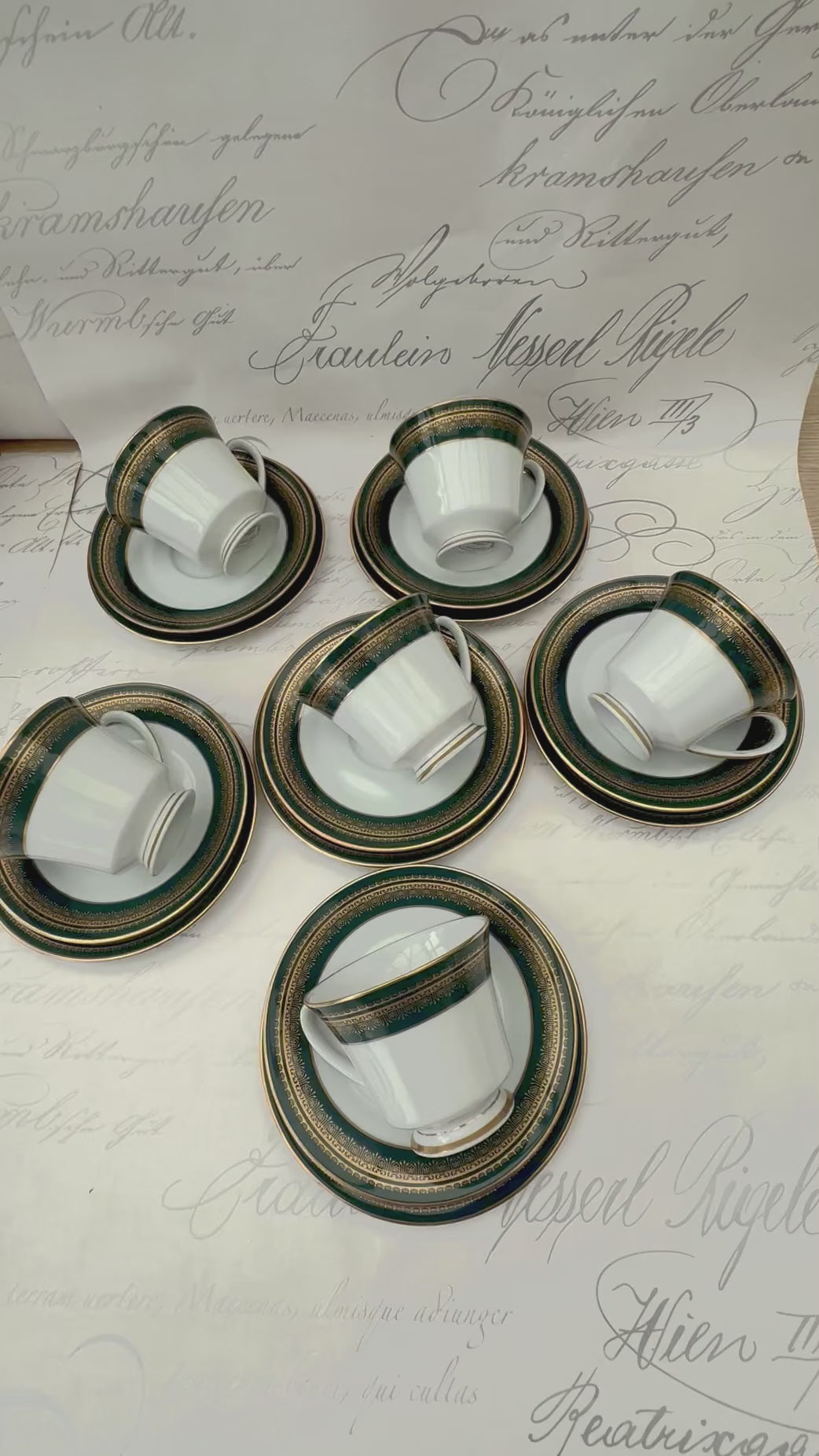 video Vintage Noritake Coventry Legacy green tea set 18-piece