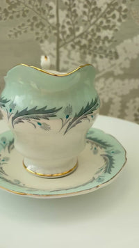 Paragon Creamer And Saucer Set | White & Blue Floral