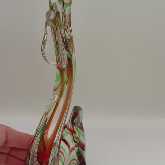 video of colorful Glass Cockerel Bowl