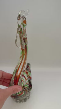 video of colorful Glass Cockerel Bowl