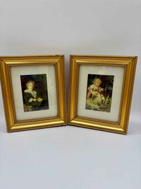 Set of 2 Vintage Gold Gilt Frame Hans Volkmann Art Print