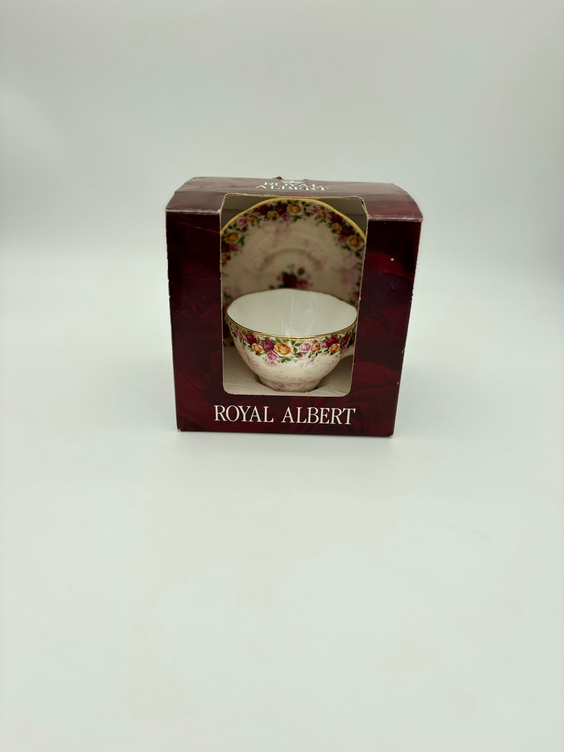 Royal Albert ceramic cup in packaging on a white background